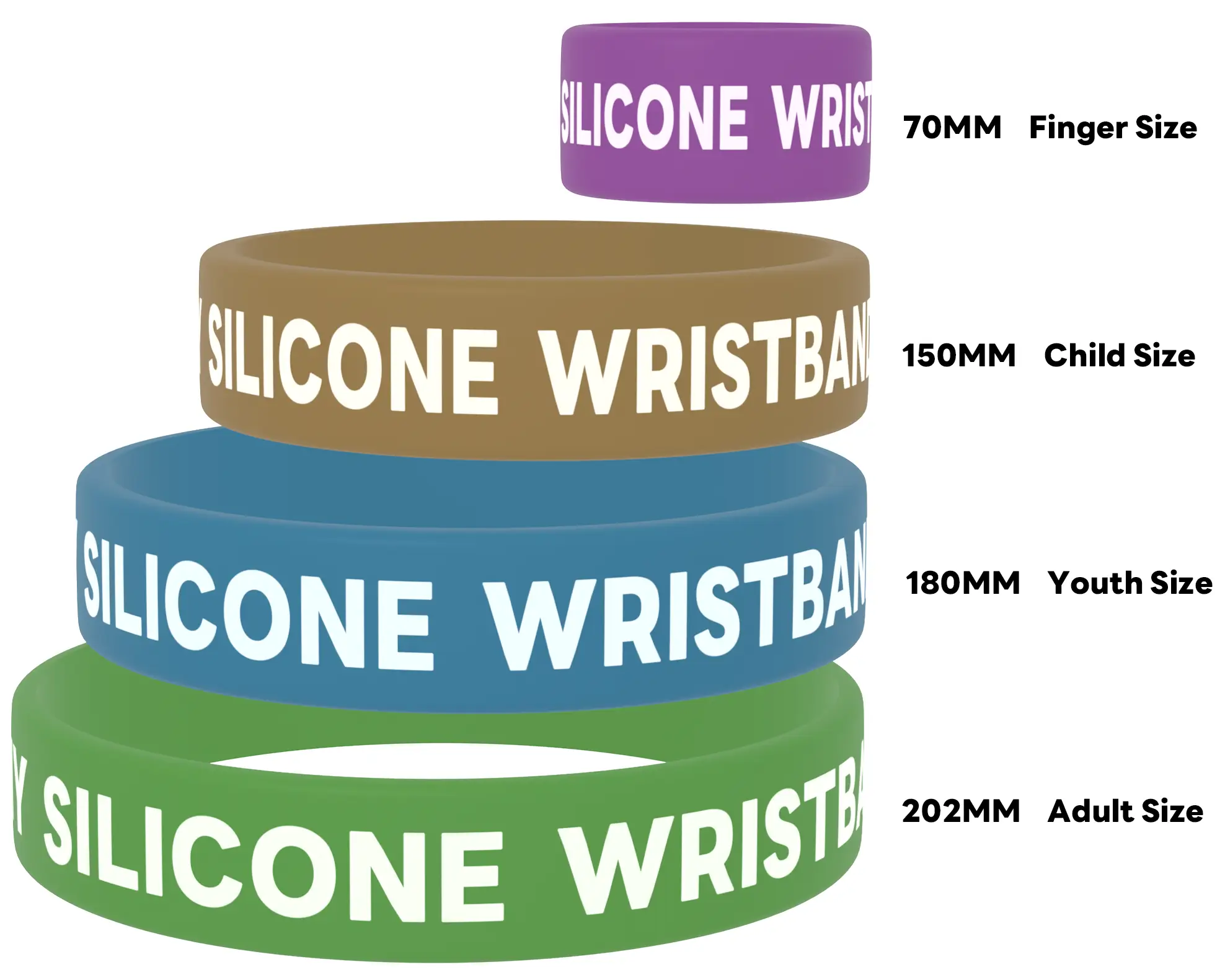 silicone wristband circumference