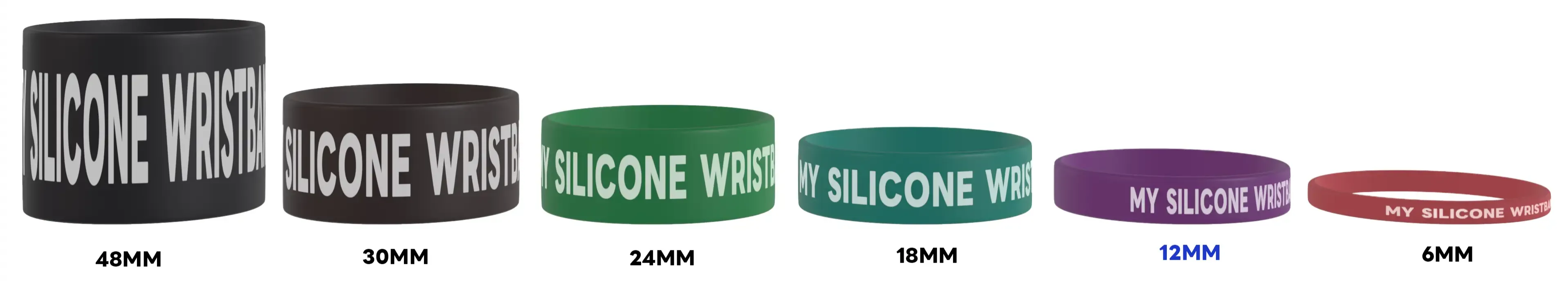 silicone wristband width